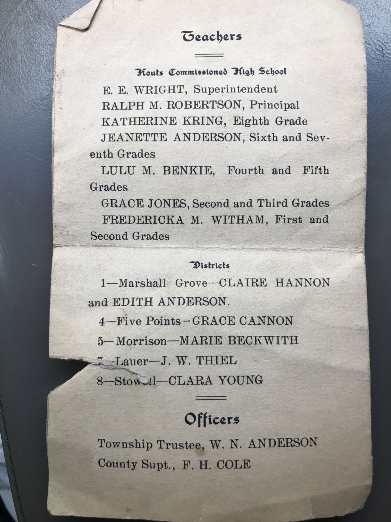 High school commencement programs